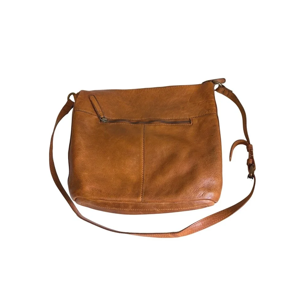 Valenca Holland Cognac Brown Leather Woven Diamond Crossbody Bag Handbag